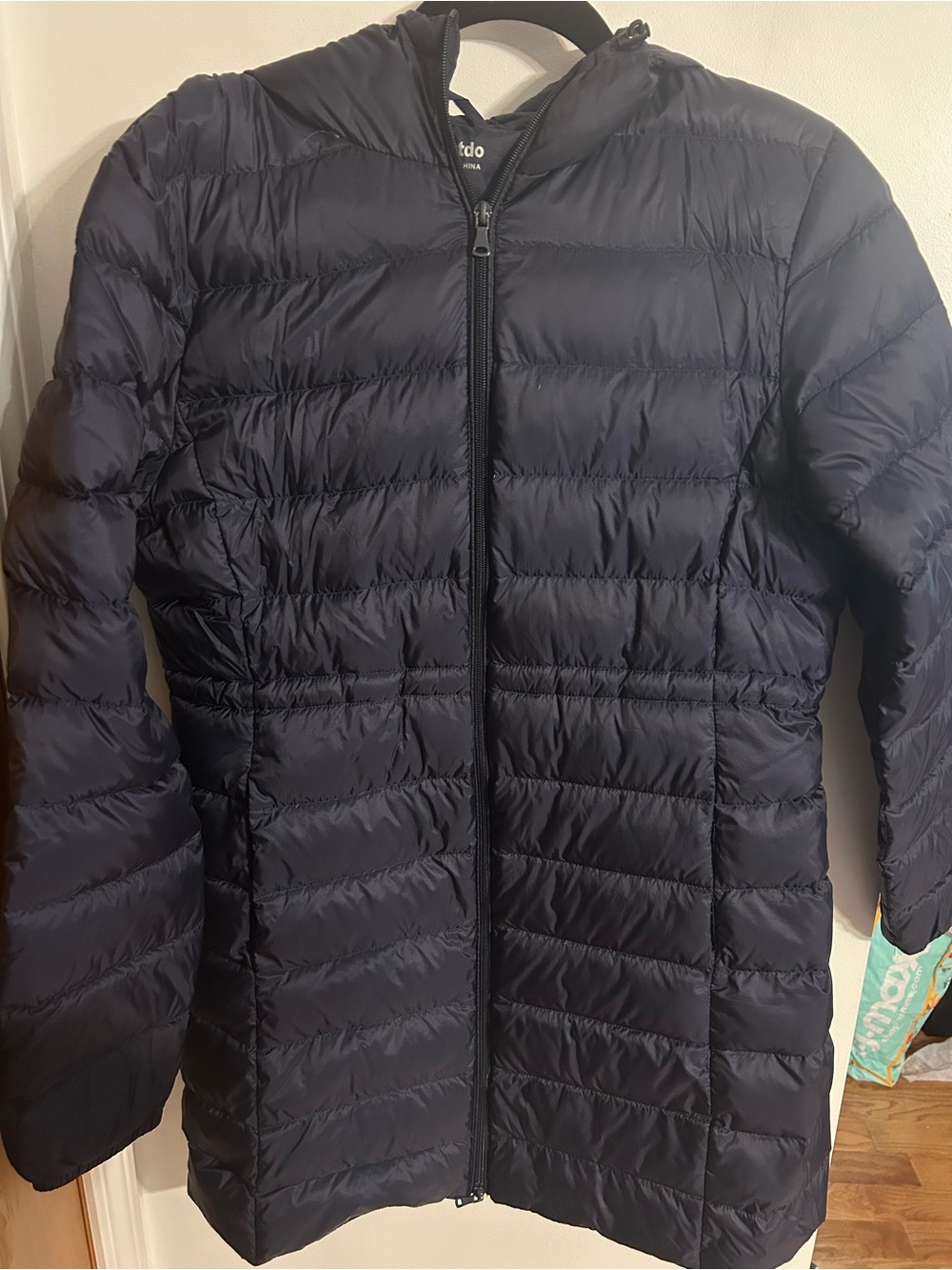 Wantdo Women's Navy Packable Puffer Coat with Hood